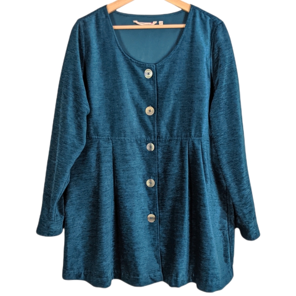 Soft Surroundings Teal Button-Down Women's Top - Picture 2 of 7